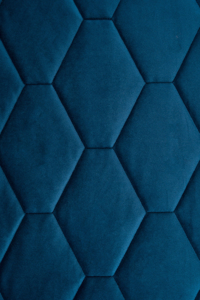 Mörk petrolblå magic velvet 3D – quiltad velour med sexkantsmönster (bild 2 av 8)