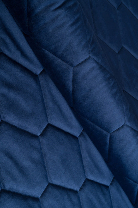Klassisk marinblå magic velvet 3D – quiltad velour med sexkantsmönster (bild 1 av 8)