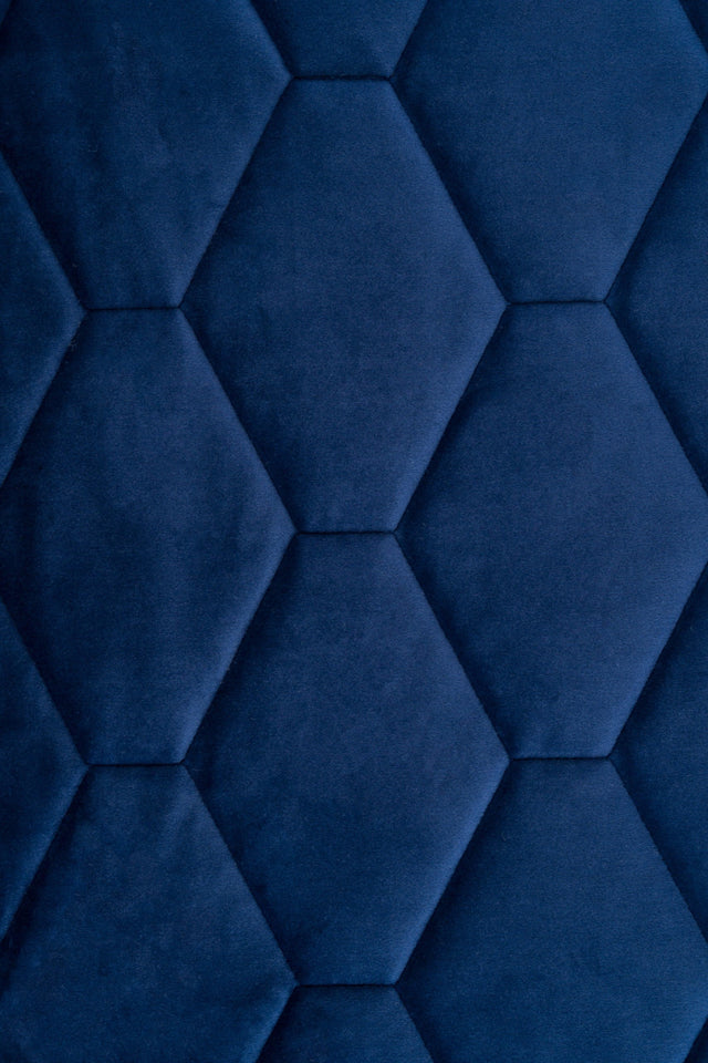 Klassisk marinblå magic velvet 3D – quiltad velour med sexkantsmönster (bild 2 av 8)