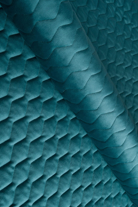 Djup lagunturkos magic velvet 3D – quiltad velour med sicksackmönster (bild 1 av 8)