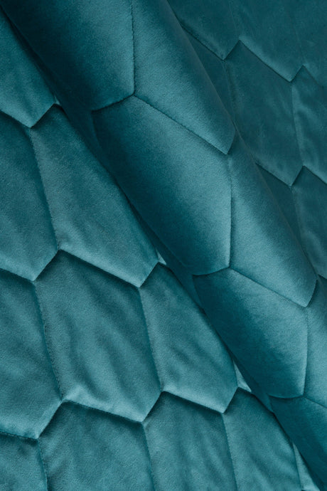 Djup lagunturkos magic velvet 3D – quiltad velour med sexkantsmönster (bild 1 av 8)