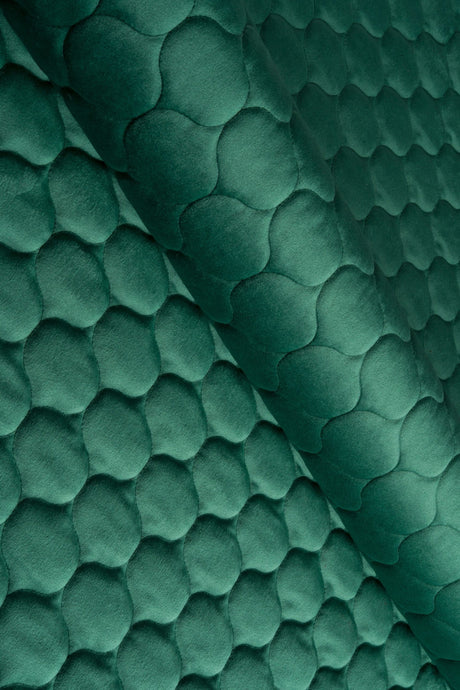 Mörk smaragdgrön magic velvet 3D – quiltad velour med droppmönster (bild 1 av 8)