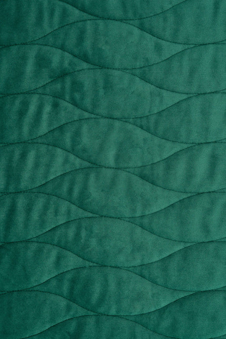 Mörk smaragdgrön magic velvet 3D – quiltad velour med vågmönster (bild 2 av 8)