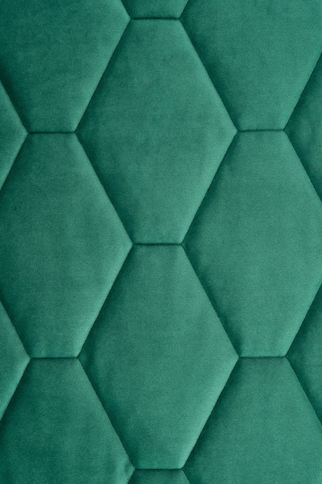 Mörk smaragdgrön magic velvet 3D – quiltad velour med sexkantsmönster (bild 2 av 8)