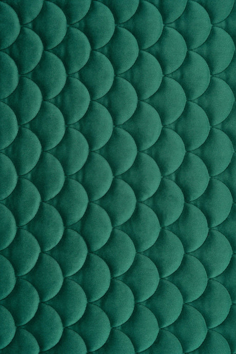 Mörk smaragdgrön magic velvet 3D – quiltad velour med fjällmönster (bild 2 av 8)