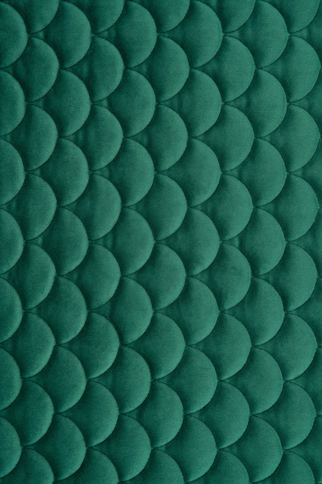 Mörk smaragdgrön magic velvet 3D – quiltad velour med fjällmönster (bild 2 av 8)