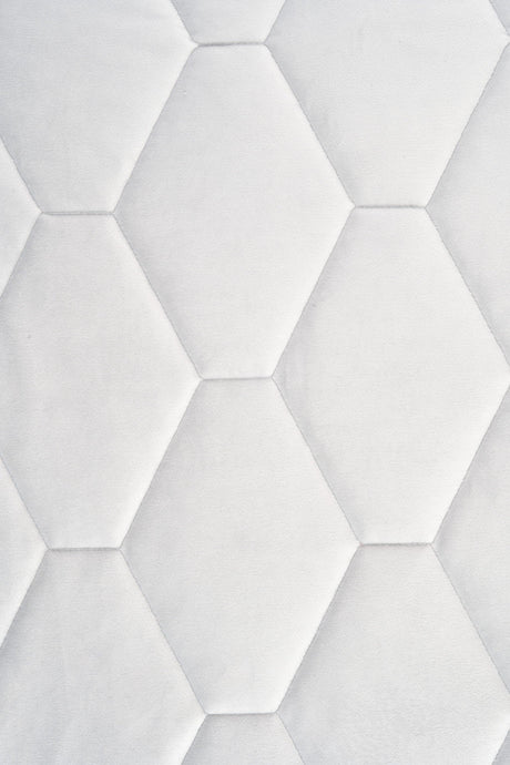Klar snövit magic velvet 3D – quiltad velour med sexkantsmönster (bild 2 av 8)