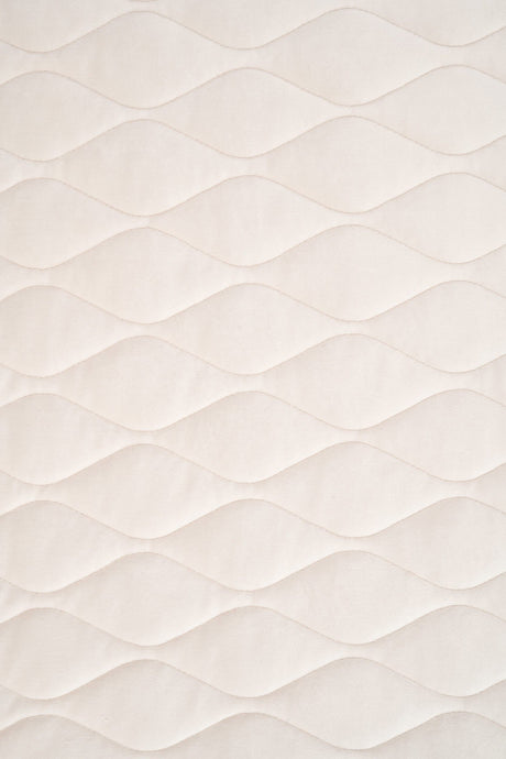 Varm elfenbensvit magic velvet 3D – quiltad velour med bladmönster (bild 2 av 8)