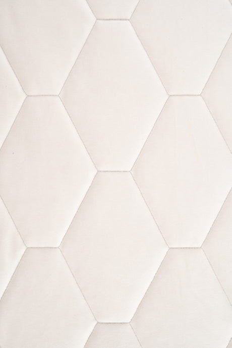 Varm elfenbensvit magic velvet 3D – quiltad velour med sexkantsmönster (bild 2 av 8)