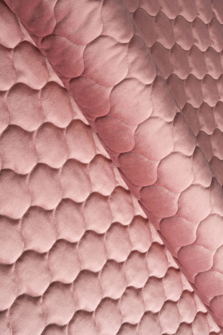 Dammig gammalrosa magic velvet 3D – quiltad velour med droppmönster (bild 1 av 8)