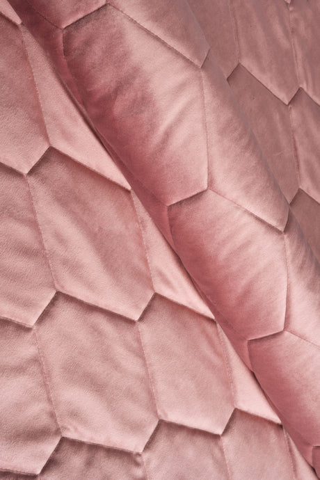 Dammig gammalrosa magic velvet 3D – quiltad velour med sexkantsmönster (bild 1 av 8)