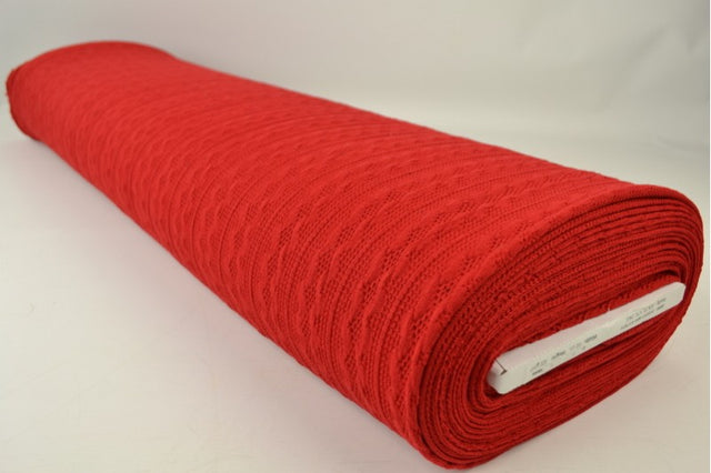 Röd kabelstickad jacquard (bild 2 av 2)