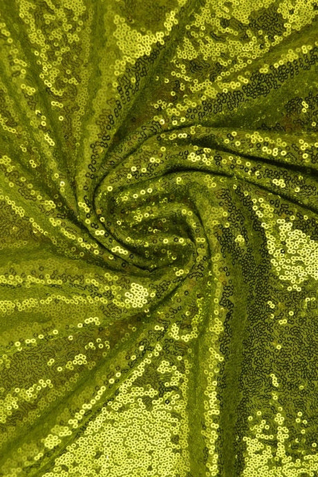 Limegrön paljettyg – små 3–4 mm paljetter & envägsstretch (bild 1 av 5)