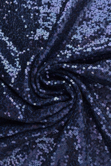 Navy paljettyg – små 3–4 mm paljetter & envägsstretch (bild 1 av 5)