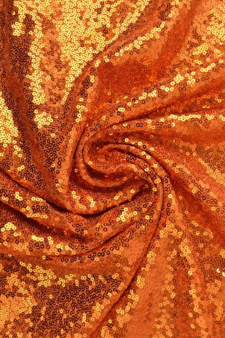 Orange paljettyg – små 3–4 mm paljetter & envägsstretch (bild 1 av 5)