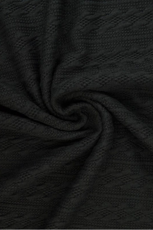 Svart kabelstickad jacquard (bild 1 av 2)