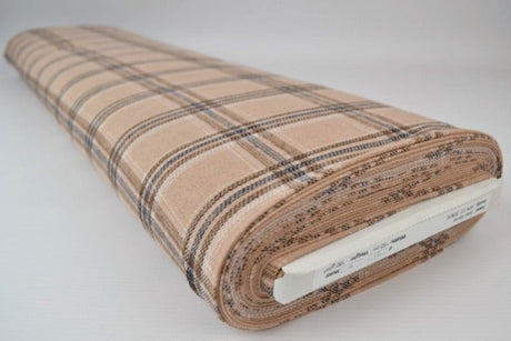 Beige skotskrutig flanell m. svarta och blå linjer (bild 2 av 14)