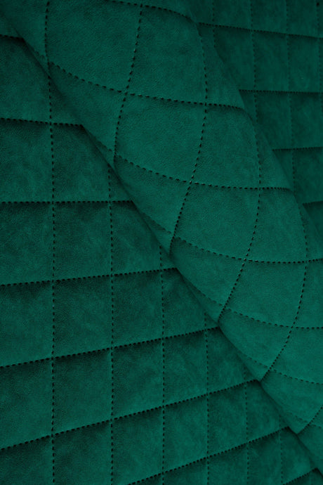 Klar malakitgrön Uttario velvet 3D – quiltad velour med solfjädersmönster (bild 1 av 3)