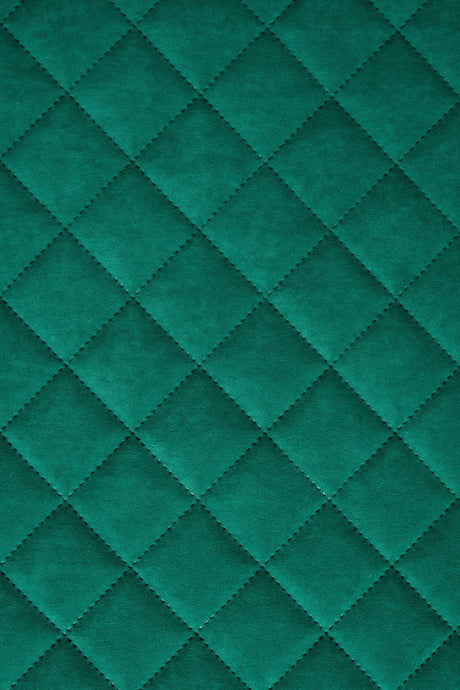 Klar malakitgrön Uttario velvet 3D – quiltad velour med solfjädersmönster (bild 2 av 3)
