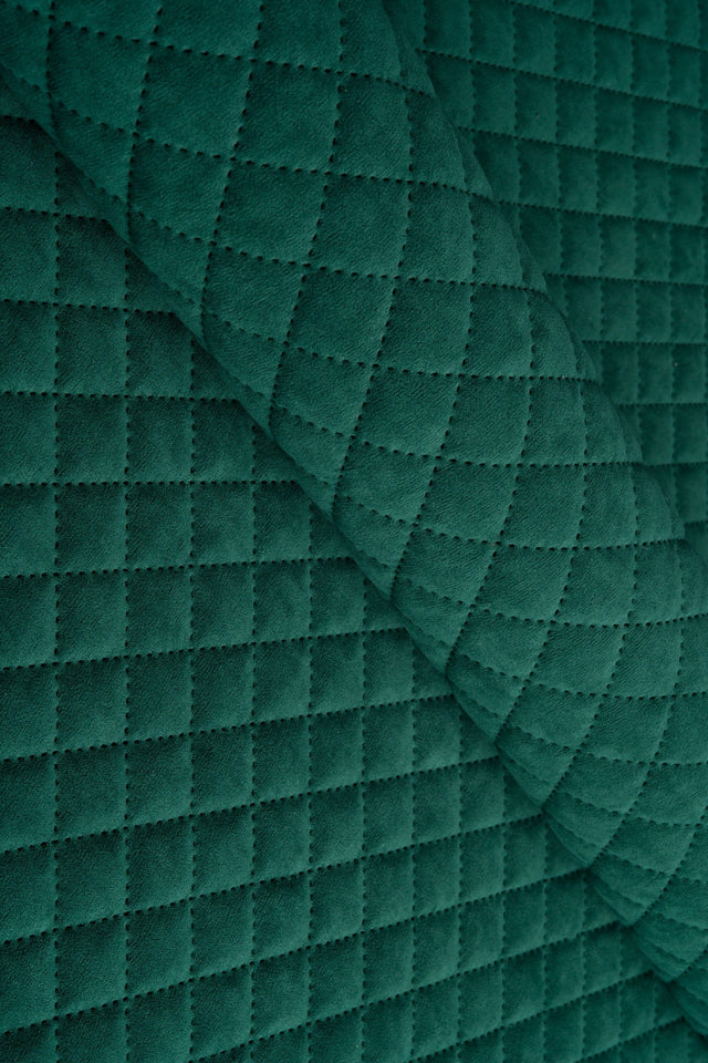 Klar malakitgrön Uttario velvet 3D – quiltad velour med rutmönster (bild 1 av 3)