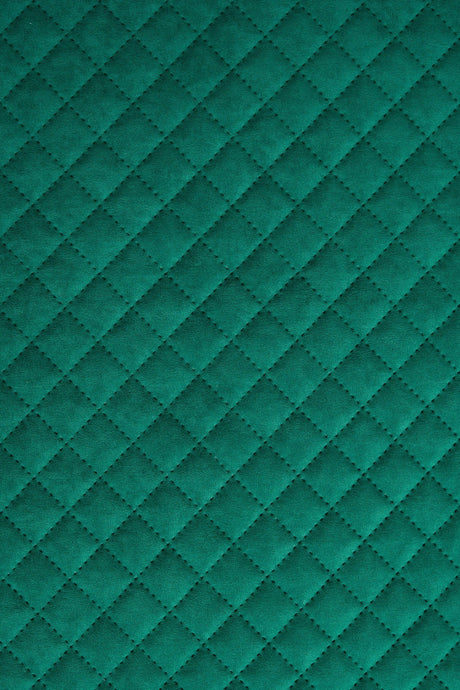 Klar malakitgrön Uttario velvet 3D – quiltad velour med rutmönster (bild 2 av 3)