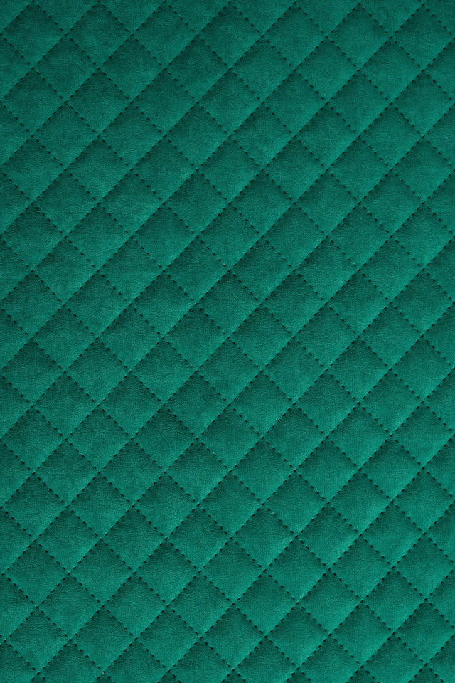 Klar malakitgrön Uttario velvet 3D – quiltad velour med rutmönster (bild 2 av 3)
