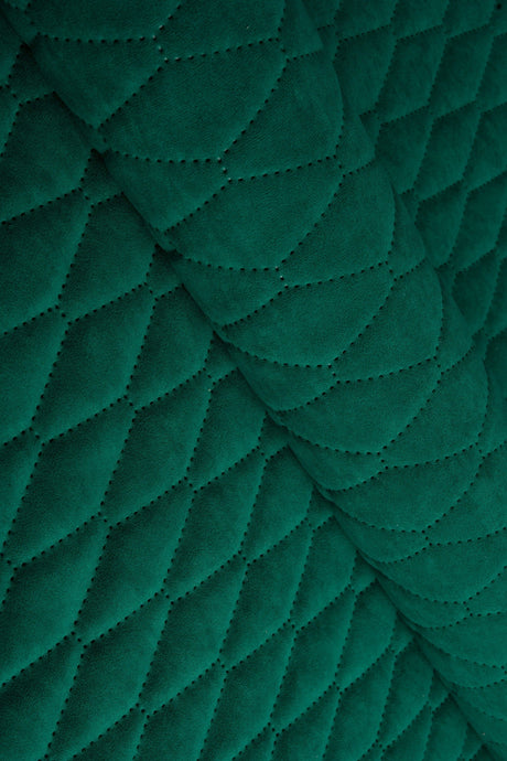 Klar malakitgrön Uttario velvet 3D – quiltad velour med bladmönster (bild 1 av 3)