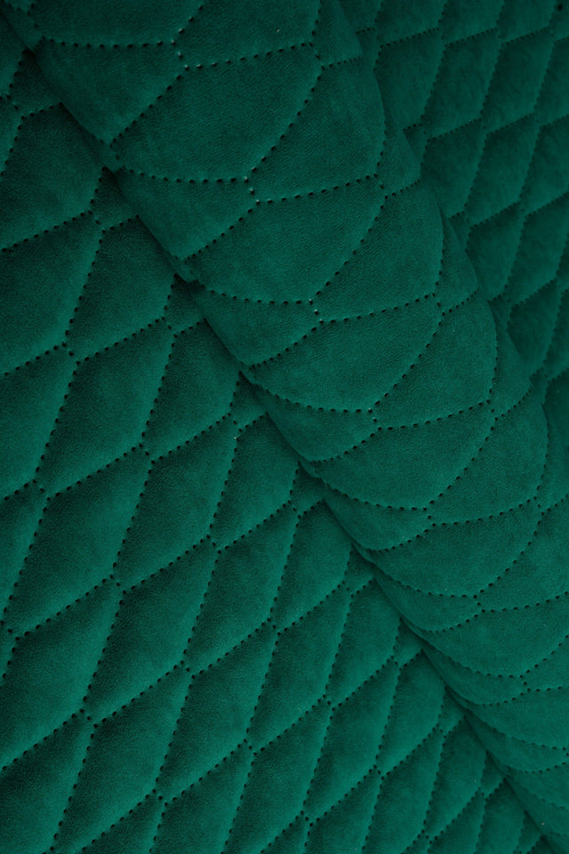 Klar malakitgrön Uttario velvet 3D – quiltad velour med bladmönster (bild 1 av 3)