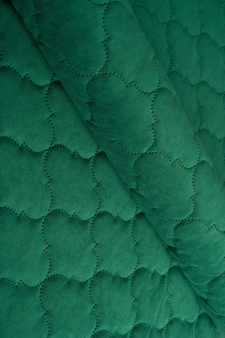 Klar malakitgrön Uttario velvet 3D – quiltad velour med bubbelmönster (bild 1 av 3)