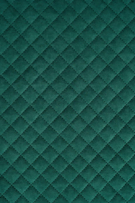 Dämpad grangrön Uttario velvet 3D – quiltad velour med rutmönster (bild 2 av 3)