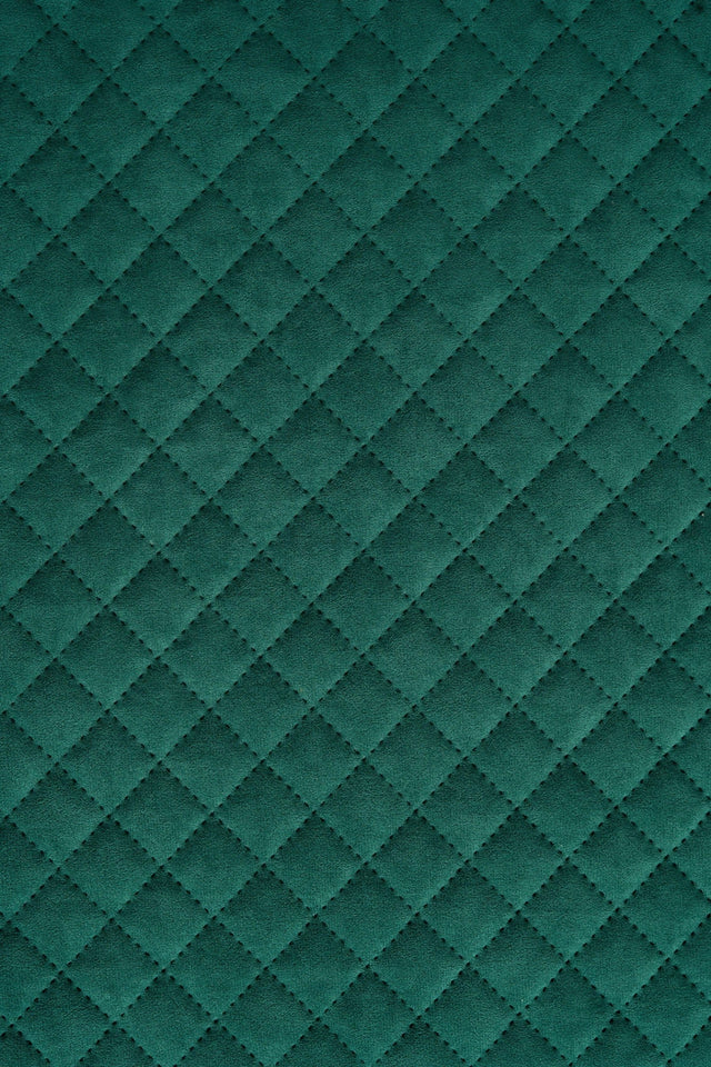 Dämpad grangrön Uttario velvet 3D – quiltad velour med rutmönster (bild 2 av 3)