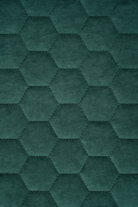 Dämpad grangrön Uttario velvet 3D – quiltad velour med sexkantsmönster (bild 2 av 3)