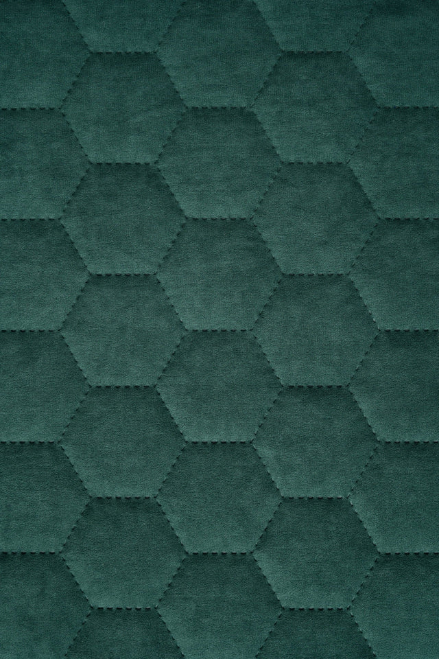 Dämpad grangrön Uttario velvet 3D – quiltad velour med sexkantsmönster (bild 2 av 3)