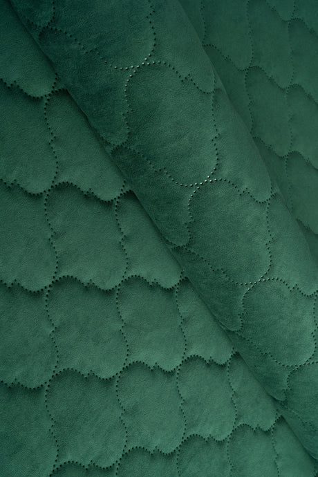 Dämpad grangrön Uttario velvet 3D – quiltad velour med bubbelmönster (bild 1 av 3)