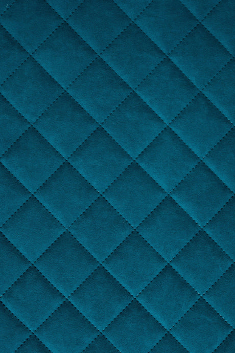 Mörk fjordblå Uttario velvet 3D – kviltad velour med solfjädersmönster (bild 2 av 3)