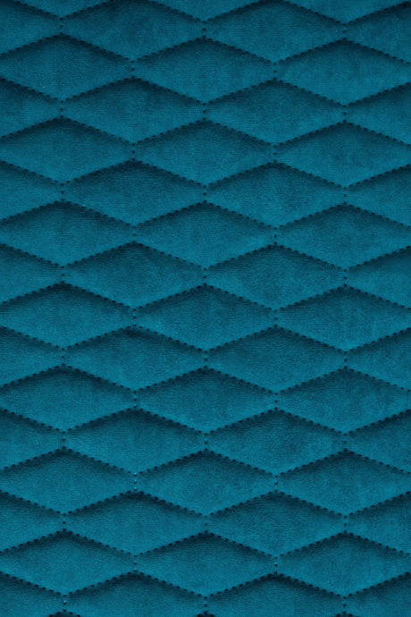 Mörk fjordblå Uttario velvet 3D – kviltad velour med bladmönster (bild 2 av 3)
