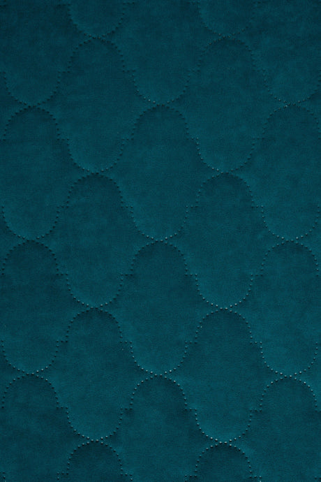 Mörk fjordblå Uttario velvet 3D – kviltad velour med bubbelmönster (bild 2 av 3)