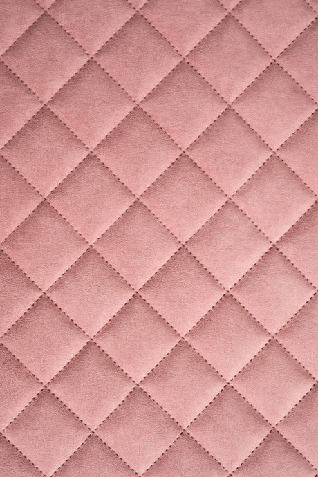 Mjuk korallrosa Uttario velvet 3D – quiltad velour med solfjädersmönster (bild 2 av 3)
