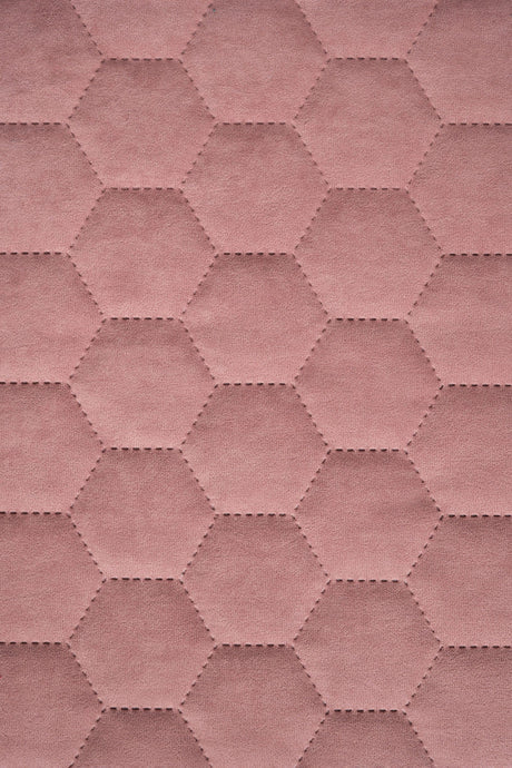 Mjuk korallrosa Uttario velvet 3D – quiltad velour med sexkantsmönster (bild 2 av 3)