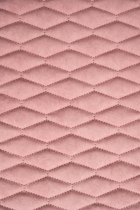 Mjuk korallrosa Uttario velvet 3D – quiltad velour med bladmönster (bild 2 av 3)