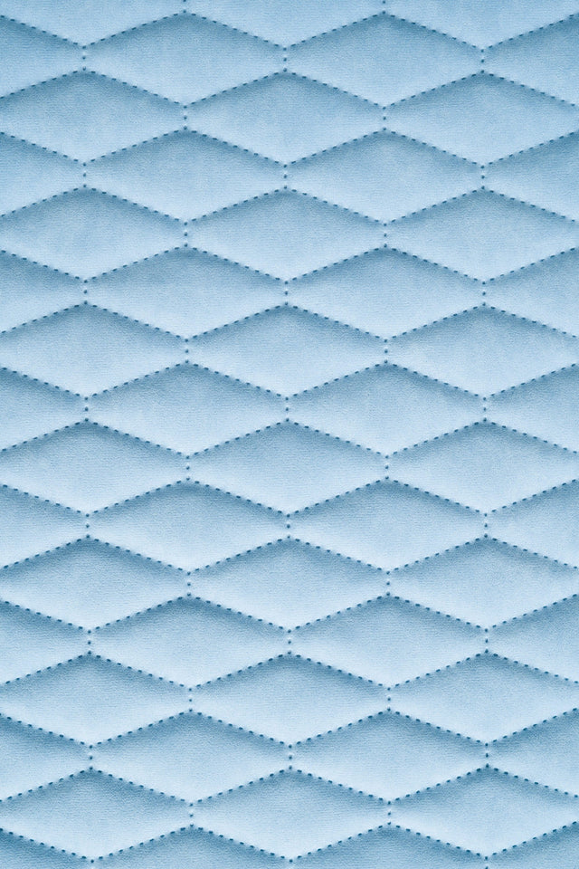 Ljus himmelsblå Uttario velvet 3D – quiltad velour med bladmönster (bild 2 av 3)