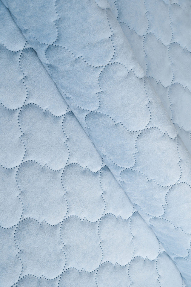 Ljus himmelsblå Uttario velvet 3D – quiltad velour med bubbelmönster (bild 1 av 3)