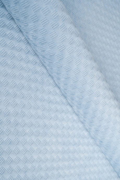 Ljus himmelsblå Uttario velvet 3D – quiltad velour med fint vågmönster (bild 1 av 3)