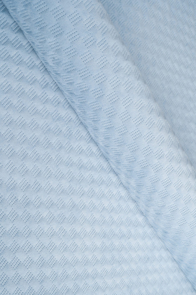 Ljus himmelsblå Uttario velvet 3D – quiltad velour med fint vågmönster (bild 1 av 3)