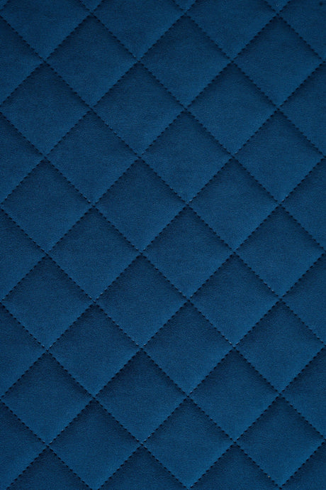 Mörk safirblå Uttario velvet 3D – quiltad velour med solfjädersmönster (bild 2 av 3)