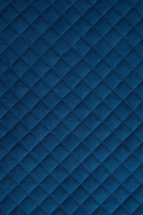 Mörk safirblå Uttario velvet 3D – quiltad velour med rutmönster (bild 2 av 3)