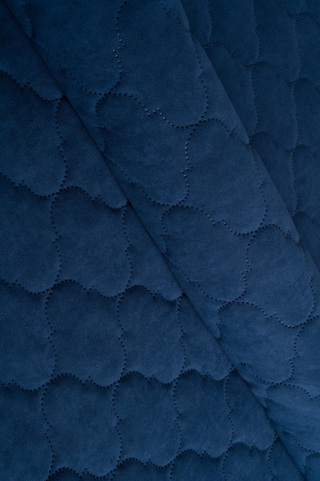 Mörk safirblå Uttario velvet 3D – quiltad velour med bubbelmönster (bild 1 av 3)