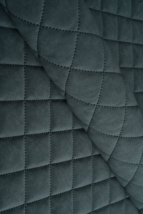 Mörk stormgrå Uttario velvet 3D – quiltad velour med solfjädersmönster (bild 1 av 3)