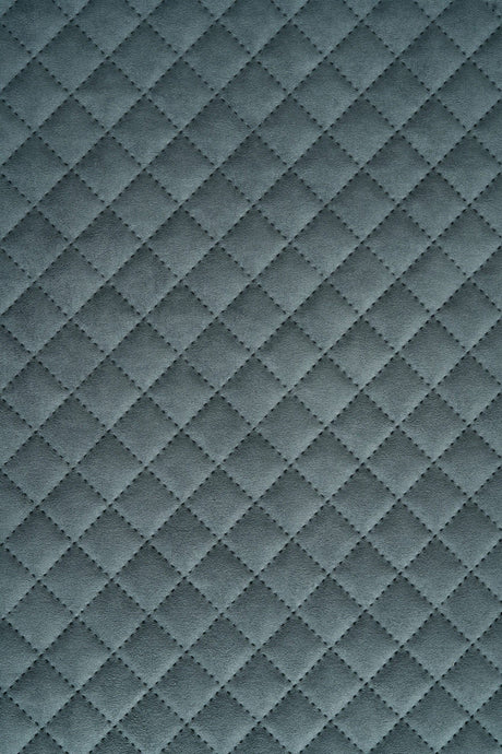 Mörk stormgrå Uttario velvet 3D – quiltad velour med rutmönster (bild 2 av 3)
