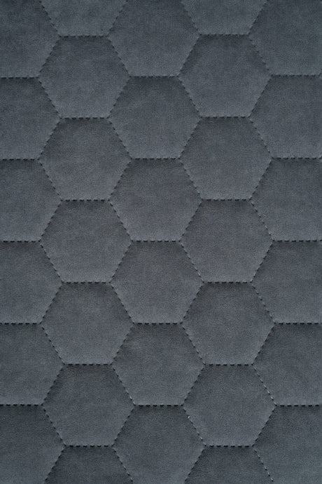 Mörk stormgrå Uttario velvet 3D – quiltad velour med sexkantsmönster (bild 2 av 3)